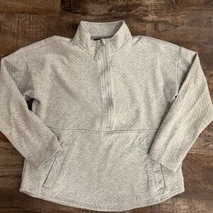 Eddie Bauer Women’s Medium Petite Gray Quarter-Zip Sweater
